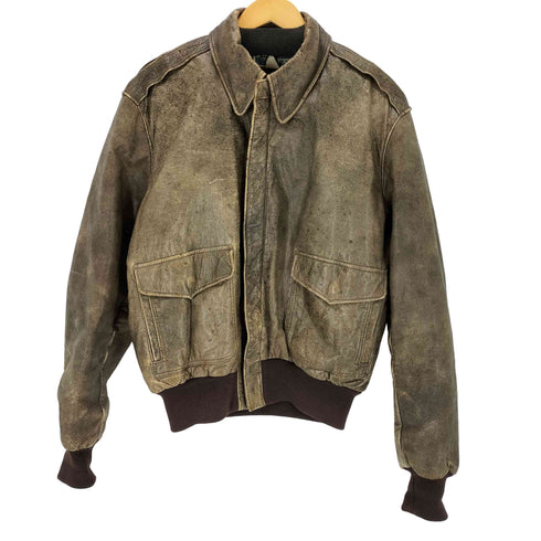 エルエルビーン L.L.Bean 80S MADE IN USA SCOVILLジップ A-2 レザーフライトジャケット メンズ 40