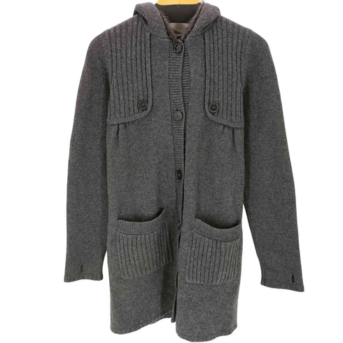 MAX&MOI カシミヤ100% ミンクファー付き フーデッドニットカーディガン レディース JPN:38