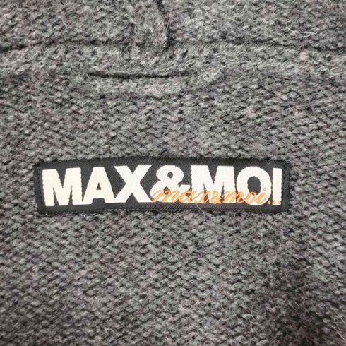 MAX&MOI カシミヤ100% ミンクファー付き フーデッドニットカーディガン レディース JPN:38