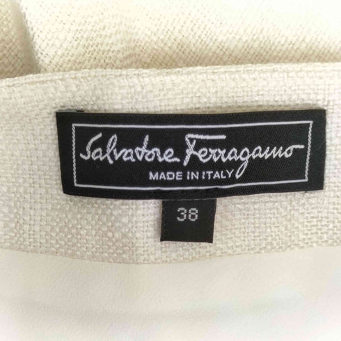 サルヴァトーレフェラガモ Salvatore Ferragamo シルクリネンフレアスカート レディース JPN:38