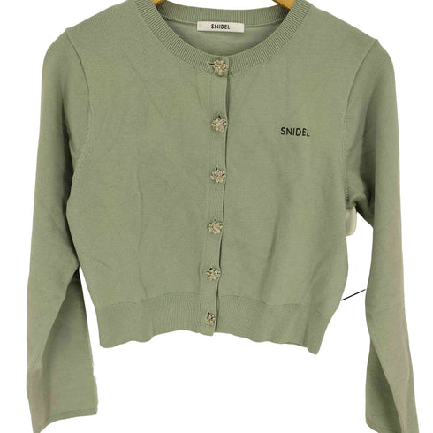 スナイデル snidel 25AW FLOWER COLLECTIO ビジュー ボタン ニット カーディガン レディース ONE SIZE