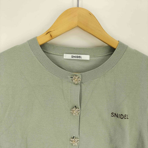 スナイデル snidel 25AW FLOWER COLLECTIO ビジュー ボタン ニット カーディガン レディース ONE SIZE