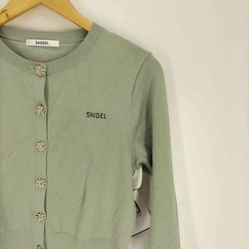 スナイデル snidel 25AW FLOWER COLLECTIO ビジュー ボタン ニット カーディガン レディース ONE SIZE