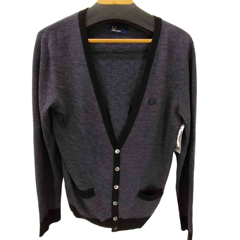 フレッドペリー FRED PERRY Classic Cardigan クラシック カーディガン ロゴ 刺繍 エルボーパッチ メンズ import:L