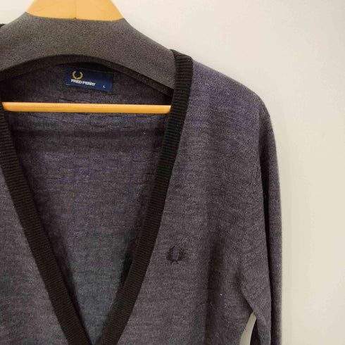 フレッドペリー FRED PERRY Classic Cardigan クラシック カーディガン ロゴ 刺繍 エルボーパッチ メンズ import:L