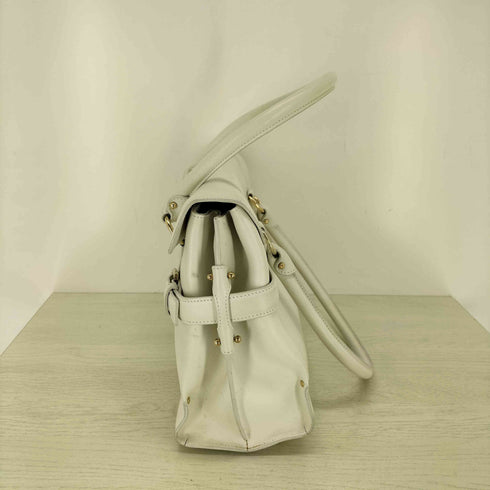 サルヴァトーレフェラガモ Salvatore Ferragamo イタリア製 ガンチーニ ホワイトレザーハンドバッグ レディース