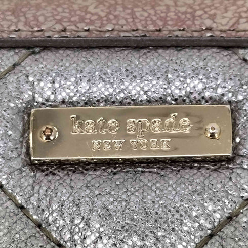 ケイトスペードニューヨーク kate spade NEW YORK メタリックシルバー キルティング 長財布 レディース