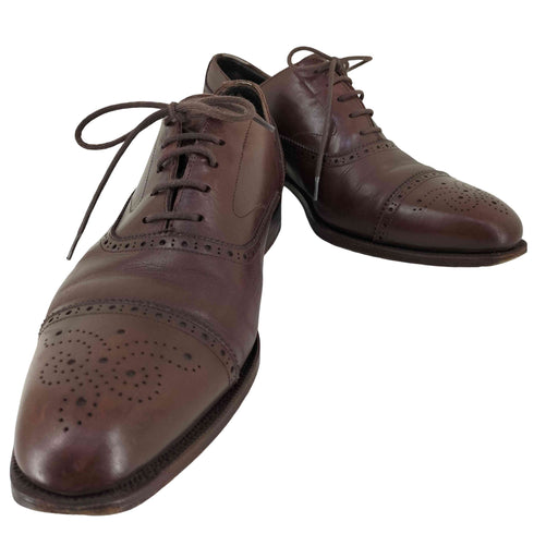 エディフィス EDIFICE セミブローグ レザーシューズ メンズ