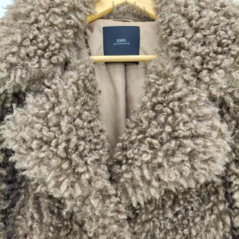 ザラ ZARA フェイクファー ボリュームコート レディース import:S