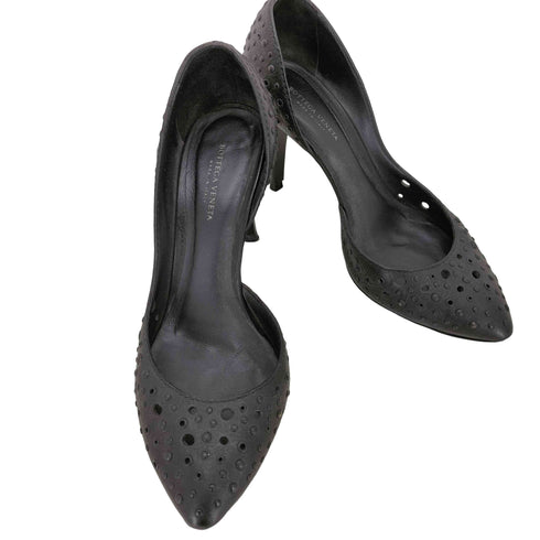 ボッテガヴェネタ BOTTEGA VENETA スタッズ パンチングレザーヒールパンプス レディース 35 1/2