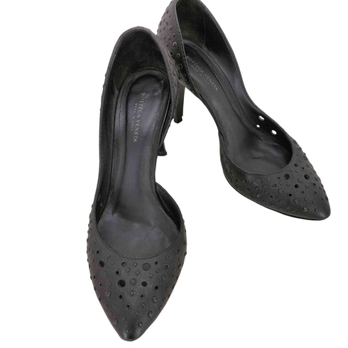 ボッテガヴェネタ BOTTEGA VENETA スタッズ パンチングレザーヒールパンプス レディース 35 1/2