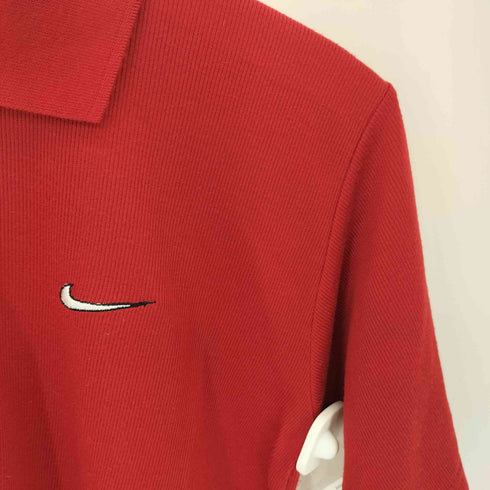 ナイキ NIKE 90s 銀タグ フロントロゴ刺繍 コットン 半袖ポロシャツ メンズ