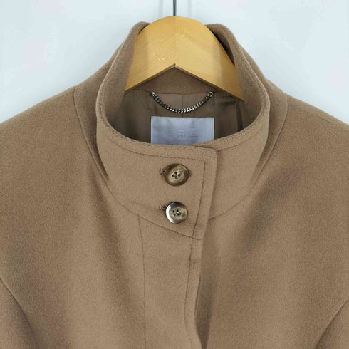 ジユウク 自由区 ウール アンゴラ 比翼 スタンドカラー コート レディース JPN:40