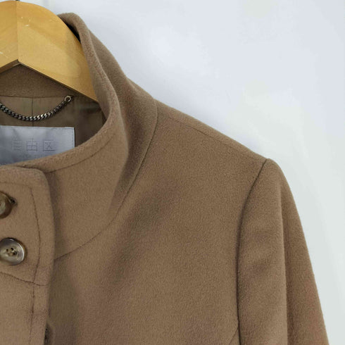 ジユウク 自由区 ウール アンゴラ 比翼 スタンドカラー コート レディース JPN:40