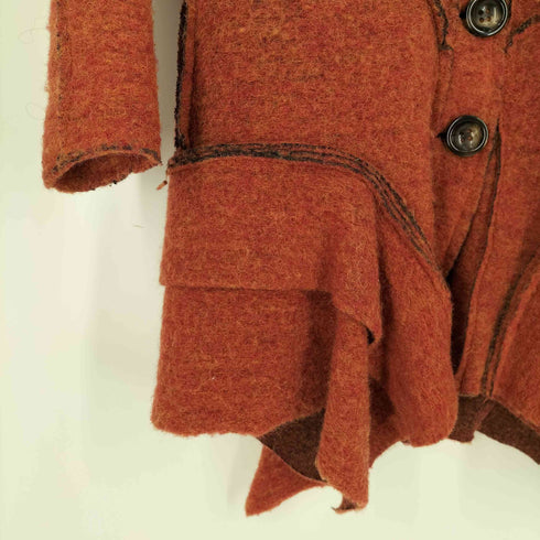 SUPEPOSER イタリア製 ショールカラー インサイドアウト ウールコート レディース