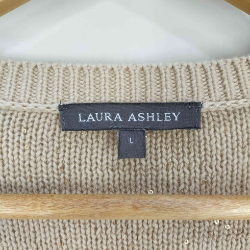 ローラアシュレイ LAURA ASHLEY スパンコール ウールニットカーディガン レディース import:L