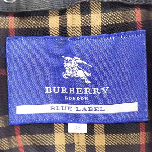 バーバリーブルーレーベル BURBERRY BLUE LABEL 裏地ノバチェック ショート トレンチコート レディース JPN:38