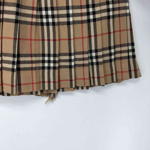 バーバリーブルーレーベル BURBERRY BLUE LABEL ノバチェック ウール プリーツ 巻きスカート レディース JPN:38