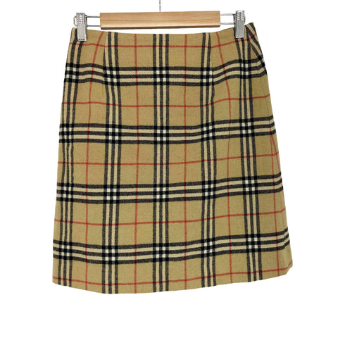 バーバリーブルーレーベル BURBERRY BLUE LABEL ノバチェック ウール 巻きスカート レディース JPN:38