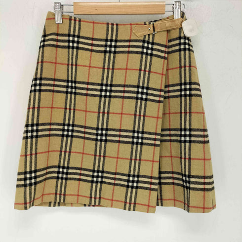 バーバリーブルーレーベル BURBERRY BLUE LABEL ノバチェック ウール 巻きスカート レディース JPN:38