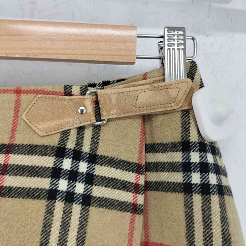 バーバリーブルーレーベル BURBERRY BLUE LABEL ノバチェック ウール 巻きスカート レディース JPN:38