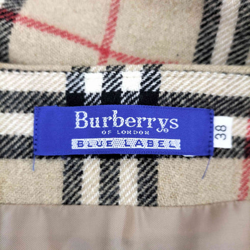 バーバリーブルーレーベル BURBERRY BLUE LABEL ノバチェック ウール 巻きスカート レディース JPN:38
