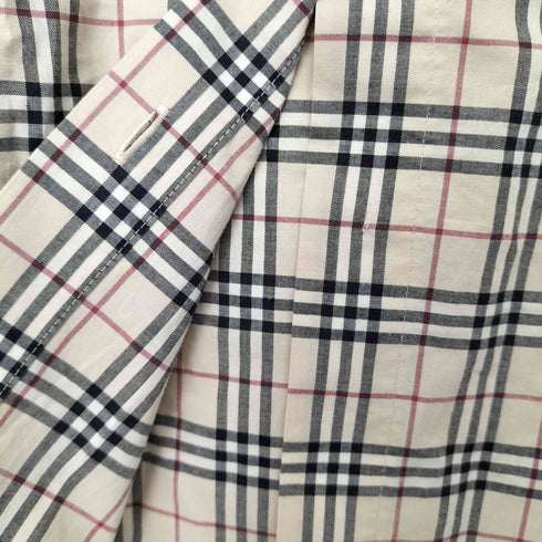 バーバリーブルーレーベル BURBERRY BLUE LABEL ワンポイント刺繍 ノバチェック L/S コットンシャツ レディース JPN:38