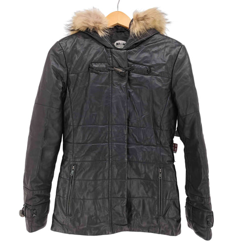 SIOSI CARLOS IBANEZ MANILA ナパレザー 襟 ファー トグルボタン コート レディース 38