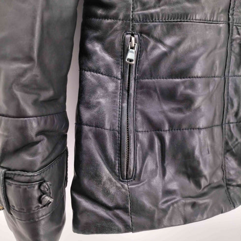 SIOSI CARLOS IBANEZ MANILA ナパレザー 襟 ファー トグルボタン コート レディース 38