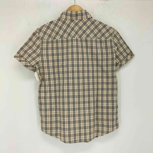 バーバリーブルーレーベル BURBERRY BLUE LABEL ワンポイント刺繍 ノバチェック S/S コットンシャツ レディース JPN:38