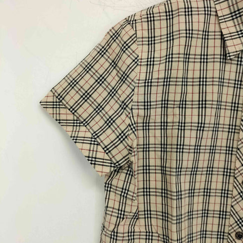 バーバリーブルーレーベル BURBERRY BLUE LABEL ワンポイント刺繍 ノバチェック S/S コットンシャツ レディース JPN:38