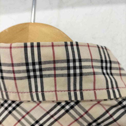 バーバリーブルーレーベル BURBERRY BLUE LABEL ワンポイント刺繍 ノバチェック S/S コットンシャツ レディース JPN:38