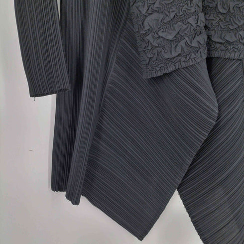 T-PLEATS フリル切替 変形 プリーツ カーディガン レディース JPN:L