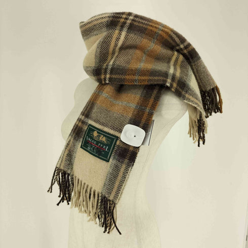 英国製 VALUE FEEL ロフテー ウール100% チェック ストール マフラー メンズ