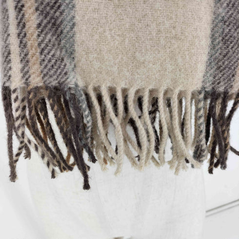 英国製 VALUE FEEL ロフテー ウール100% チェック ストール マフラー メンズ