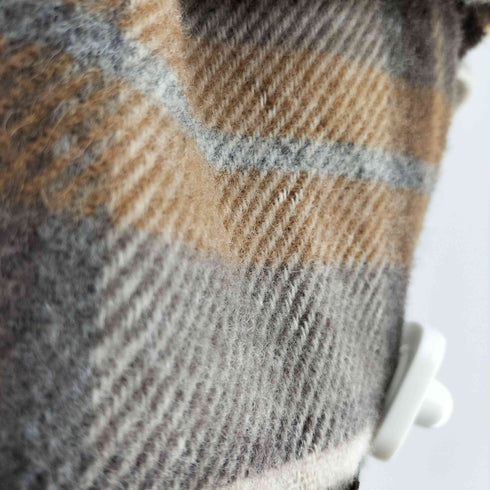 英国製 VALUE FEEL ロフテー ウール100% チェック ストール マフラー メンズ