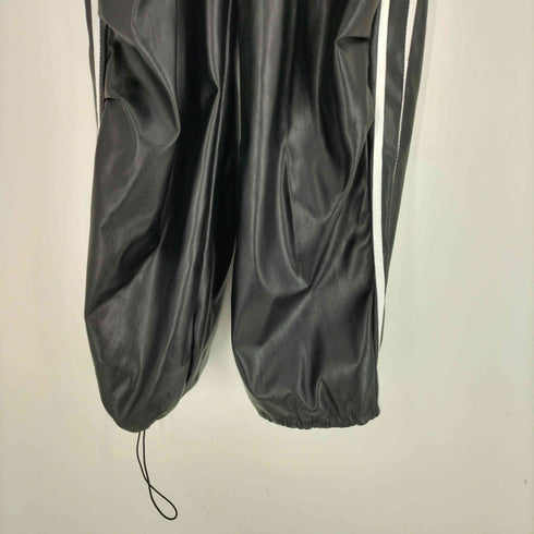 me+em select 2WAY Sideline fake leather wide pants サイドラインフェイクレザーワイドパンツ レディース JPN:M