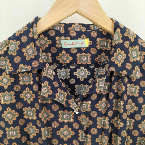 エメラルドモーテル EMERALD MOTEL 腰紐付き 総柄シャツワンピース レディース