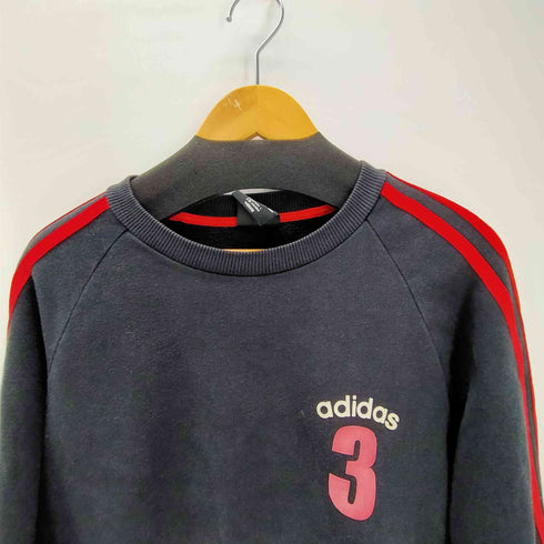 アディダス adidas 00S 万国旗タグ パフォーマンスロゴ スリーストライプ ショルダー ライン ナンバリング3 ラグラン スウェット トレーナー 2003年製 メンズ import:L