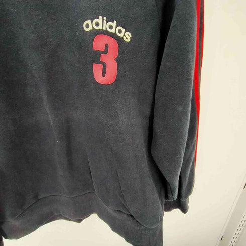 アディダス adidas 00S 万国旗タグ パフォーマンスロゴ スリーストライプ ショルダー ライン ナンバリング3 ラグラン スウェット トレーナー 2003年製 メンズ import:L