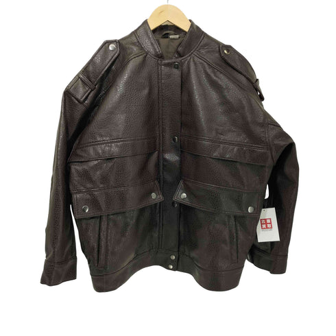 エイチアンドエム H&M COATED JACKET 短丈 ボックス フェイクレザーブルゾン レディース import:S