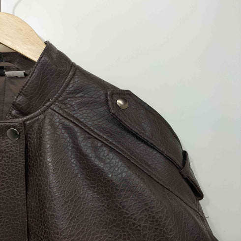 エイチアンドエム H&M COATED JACKET 短丈 ボックス フェイクレザーブルゾン レディース import:S