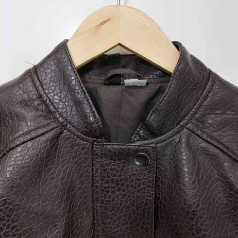 エイチアンドエム H&M COATED JACKET 短丈 ボックス フェイクレザーブルゾン レディース import:S