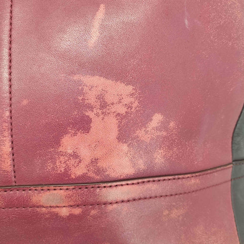 コーチ COACH ロゴ 型押し バイカラー レザー ショルダーバッグ レディース