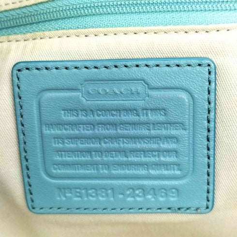 コーチ COACH ロゴ 型押し バイカラー レザー ショルダーバッグ レディース