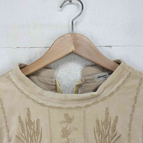 サマンサモスモス samansa Mos2 ベロア植物図鑑柄刺繍ワンピース レディース JPN:M