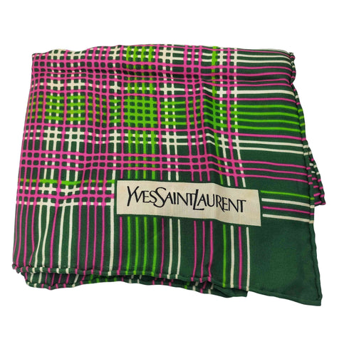 イヴサンローラン Yves Saint Laurent 総柄 マルチカラー スカーフ レディース