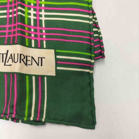 イヴサンローラン Yves Saint Laurent 総柄 マルチカラー スカーフ レディース