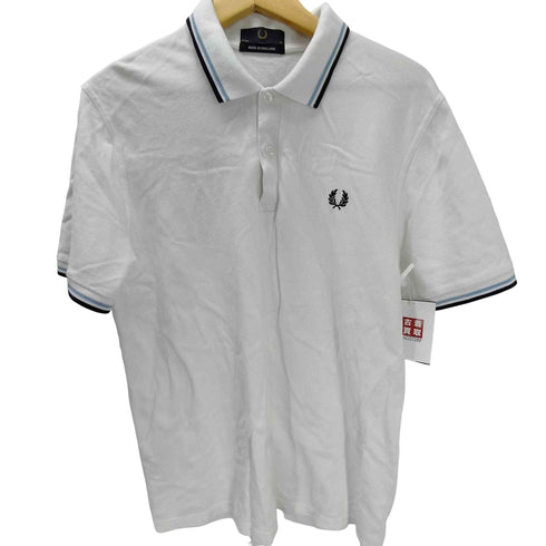 フレッドペリー FRED PERRY The Fred Perry Shirt M12 英国製 月桂樹 ロゴ 刺繍 リブ ボーダー S/S ポロシャツ メンズ EUR:46