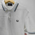 フレッドペリー FRED PERRY The Fred Perry Shirt M12 英国製 月桂樹 ロゴ 刺繍 リブ ボーダー S/S ポロシャツ メンズ EUR:46